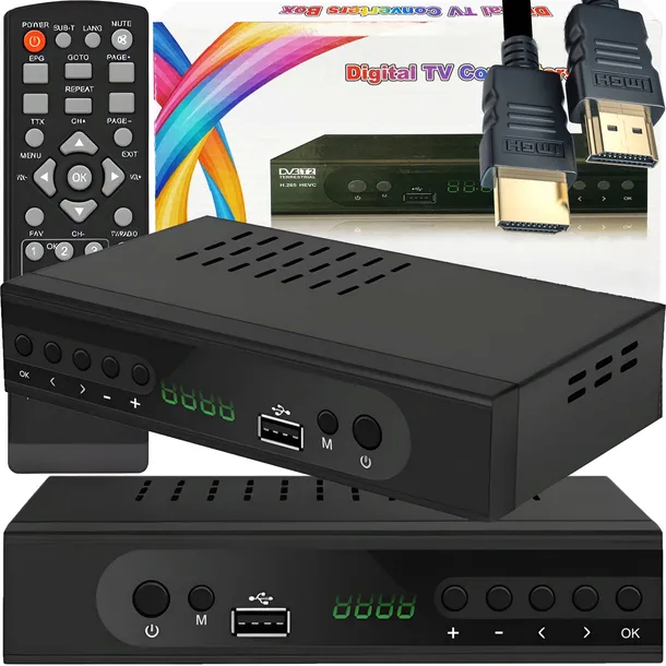 TUNER DEKODER DVB T2 HEVC H.265 TELEWIZJI NAZIEMNEJ 4K ULTRA HD USB PILOT
