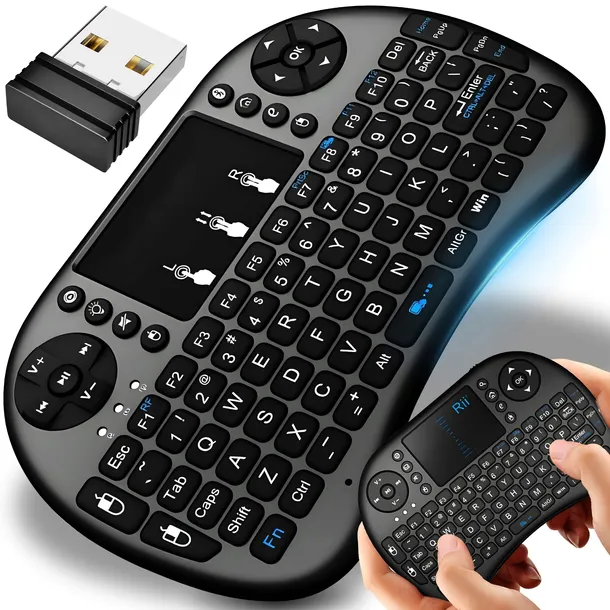 MINI KLAWIATURA BEZPRZEWODOWA TOUCHPAD SMART TV LED PODŚWIETLENIE RGB