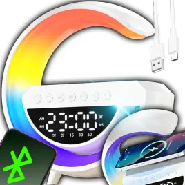 lampka-nocna-led-rgb-glosnik-bluetooth-ladowarka-indukcyjna-zegar-budzik