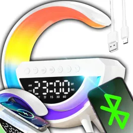 lampka-nocna-led-rgb-glosnik-bluetooth-ladowarka-indukcyjna-zegar-budzik
