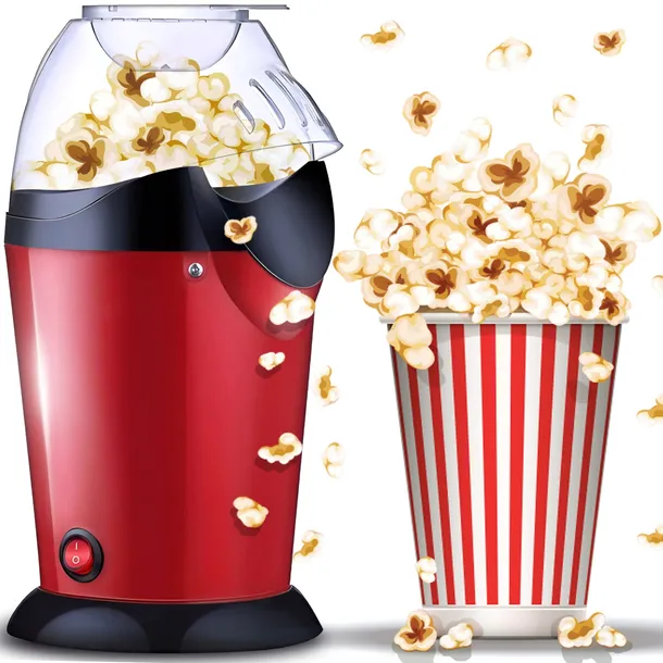 MASZYNA MASZYNKA DO POPCORNU DOMOWA BEZTŁUSZCZOWA 1200 W MOCNA BEZ TŁUSZCZU