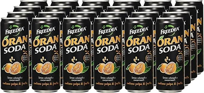 Oransoda puszka 330ml 20% soku lemoniada zgrzewka soda włoska bez kaucji
