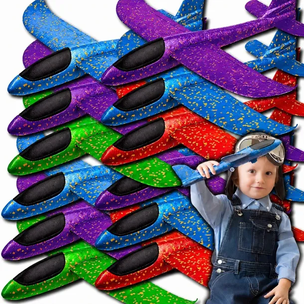 12X SAMOLOT STYROPIANOWY SZYBOWIEC RZUTKA SAMOLOTY ZE STYROPIANU DLA DZIECI