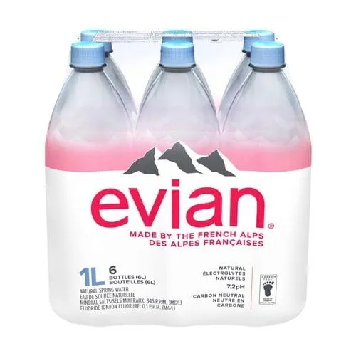 Evian woda niegazowana naturalna zgrzewka 6x1 litr orginalna