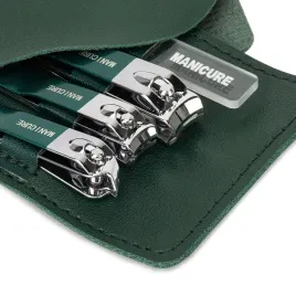 zestaw-do-manicure-pedicure-3x-obcinacz-pilnik-ciemny-zielony-w-etui