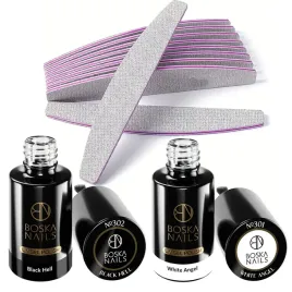 zestaw-do-paznokci-boska-nails-2x-lakier-hybrydowy-bialy-czarny-pilnik