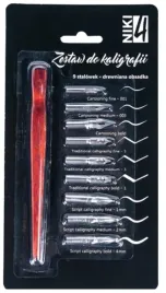 zestaw-do-kaligrafii-9-stalowek-drew-obsadka