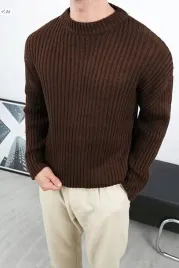 miekki-brazowy-sweter-meski-prazkowany-elegancki-m-5ia