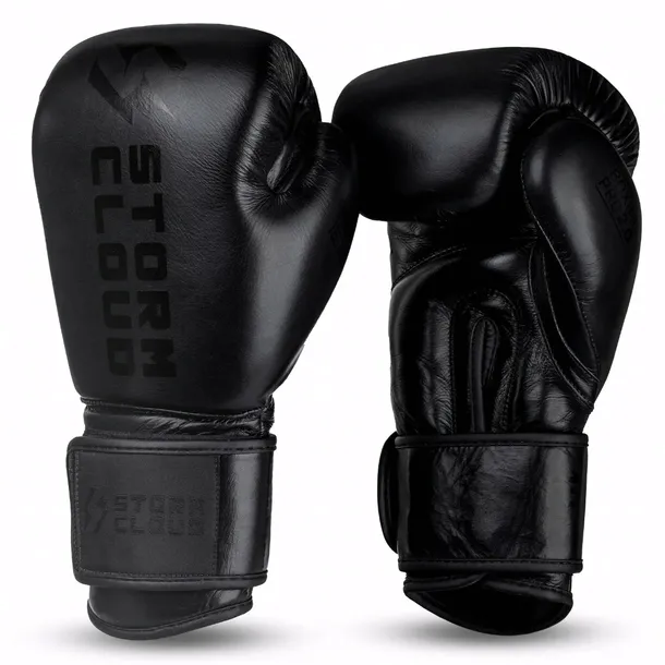 StormCloud Rękawice Bokserskie ze skóry bydlęcej Boxing Pro 2.0 Czarne 12oz