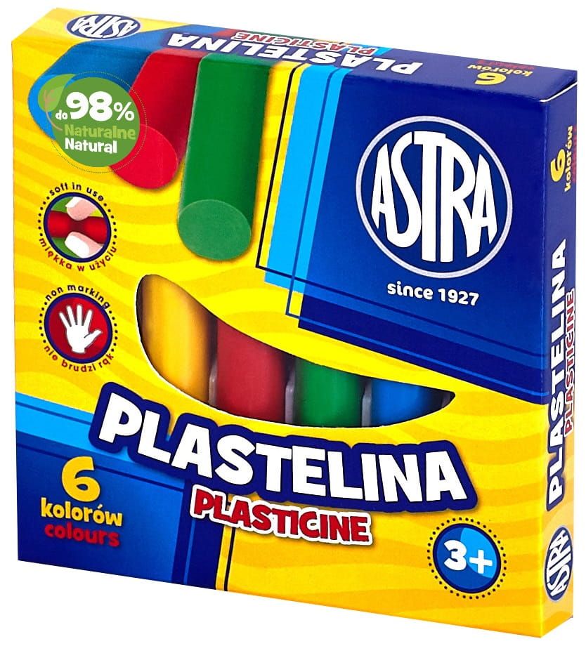 ASTRA Plastelina szkolna okrągła 6 kolorów