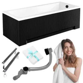 wanna-akrylowa-170x70-besco-optima-obudowa-ryflowana-czarna-syfon-stelaz