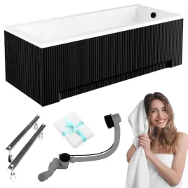 wanna-akrylowa-180x80-besco-modern-obudowa-ryflowana-czarna-syfon-stelaz