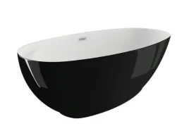 wanna-wolnostojaca-owalna-z-polka-czarna-kivi-165x75-polimat-gratis-syfon