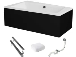 besco-wanna-160x100-infinity-lewa-z-czarna-obudowa-syfon