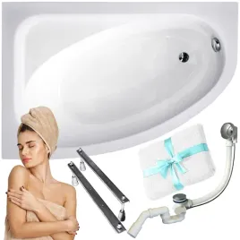 wanna-narozna-besco-cornea-150x100-lewa-biala-obudowa-gratis-syfon-nogi