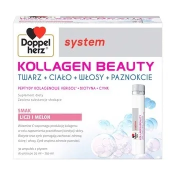 Doppelherz system Kollagen Beauty smak liczi melon 30 ampułek