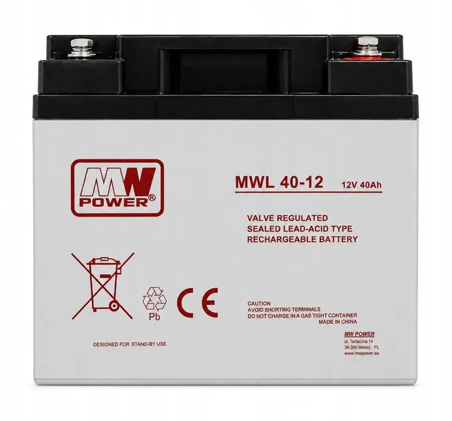 Bateria Long Life MWL 40-12 12V 40Ah do pracy w systemach podtrzymania UPS