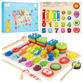 drewniana-tablica-edukacyjna-5w1-sorter-cyferki-owoce-wedka-cymbalki