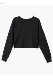 koton-czarny-gladki-krotki-t-shirt-z-dlugim-rekawem-oversize-l-5ia