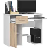 biurko-biale-komputerowe-male-mlodziezowe-szuflada-dab-sonoma-2-polki-90-cm-stan-nowy