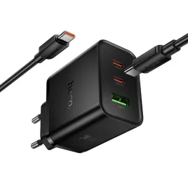 hoco-szybka-ladowarka-sieciowa-65w-2xusb-c-usb-kabel-c-c-pd-qc3-0-fcc-afc