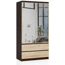 szafa-do-sypialni-wenge-sonoma-90-cm-z-lustrem