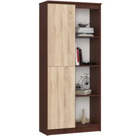 duzy-regal-wenge-sonoma-80-cm-8-polek-1-drzwi
