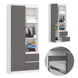 regal-biurowy-bialy-szary-7-polek-2-szuflady-80-cm