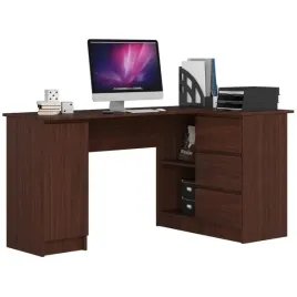nowoczesne-biurko-wenge-155-cm-3-szuflady-2-polki