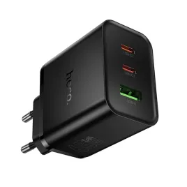 hoco-szybka-ladowarka-sieciowa-65w-gan-2x-usb-c-usb-qpd-qc3-0-fcc-afc-3a