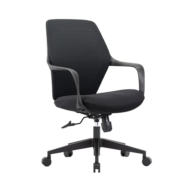 KRZESŁO BIUROWE REGULOWANY OBROTOWY FOTEL BIUROWY ERGONOMICZNY KB115 CZARNY