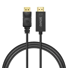 kabel-adapter-savio-cl-183-displayport-do-hdmi-15m-czarny