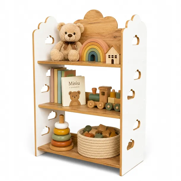 Regał dziecięcy Chmurka Szafka Montessori Kids Helper TS-530 biało-dębowy