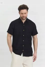 czarna-koszula-meska-casual-krotki-rekaw-prazkowana-3xl-5ia