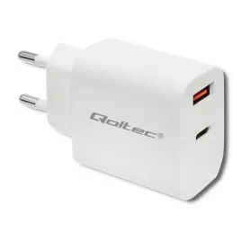 ladowarka-sieciowa-qoltec-18w-usb-c-pd-qc-3-0-biala