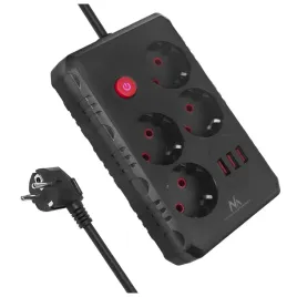 maclean-listwa-zasilajaca-4-gniazda-3xusb-mce393-b