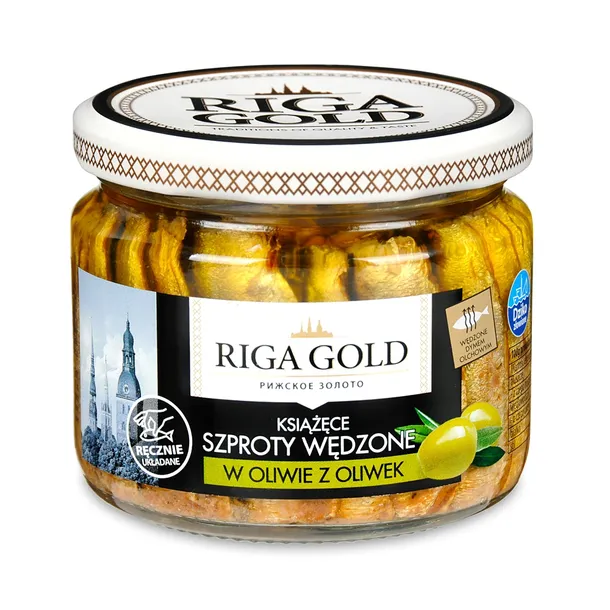 Książęce szproty wędzone w oliwie Riga Gold Smak Premium 270 g