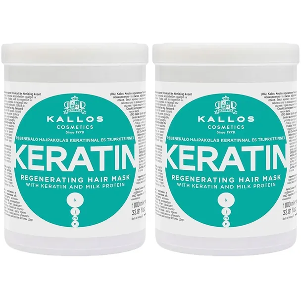 KALLOS KERATIN MASKA REGENERUJĄCA DO WŁOSÓW ZNISZCZONYCH KERATYNA 1000ML 1L