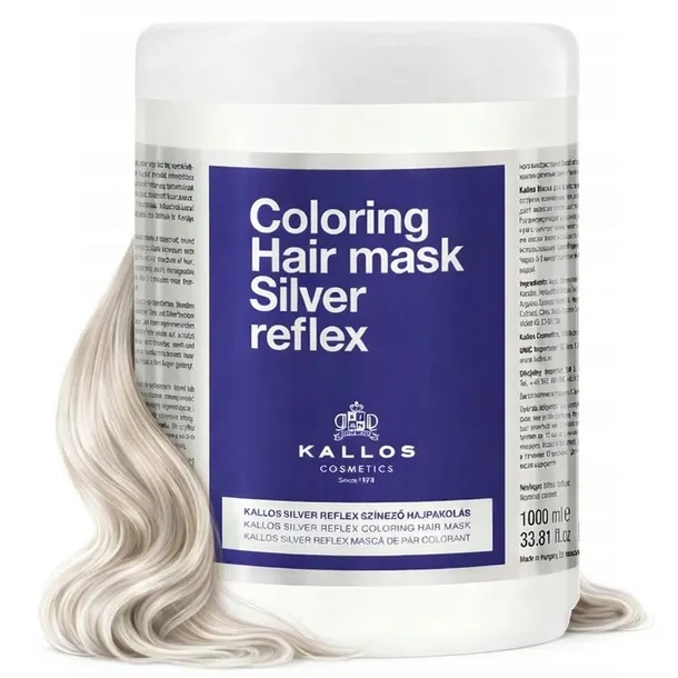 KALLOS SILVER REFLEX MASKA DO WŁOSÓW NEUTRALIZUJĄCA ŻÓŁTE ODCIENIE 1000 ML