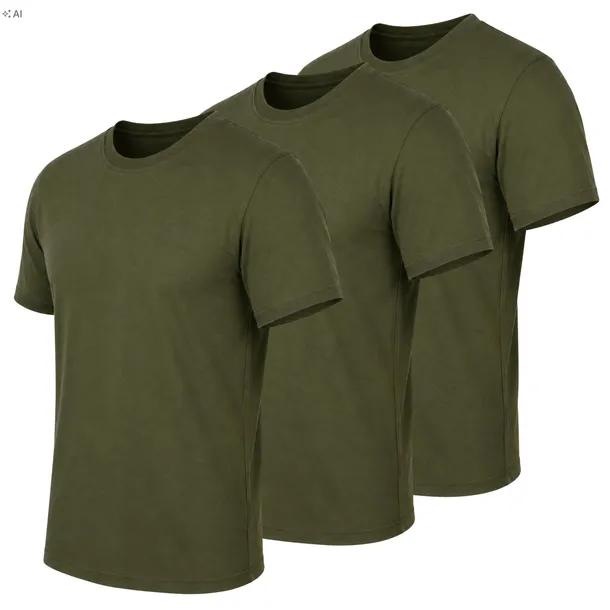 Zestaw 3 Koszulek 3 pak Tshirt M Wojsko 100% Bawełna Kolor Khaki