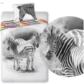 posciel-bawelniana-160x200-komplet-1x-poszewka-70x80-mlodziezowa-zebra