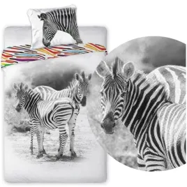 posciel-bawelniana-140x200-komplet-1x-poszewka-70x80-mlodziezowa-zebra