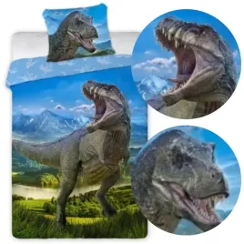 posciel-bawelniana-140x200-komplet-1x-poszewka-70x80-mlodziezowa-t-rex
