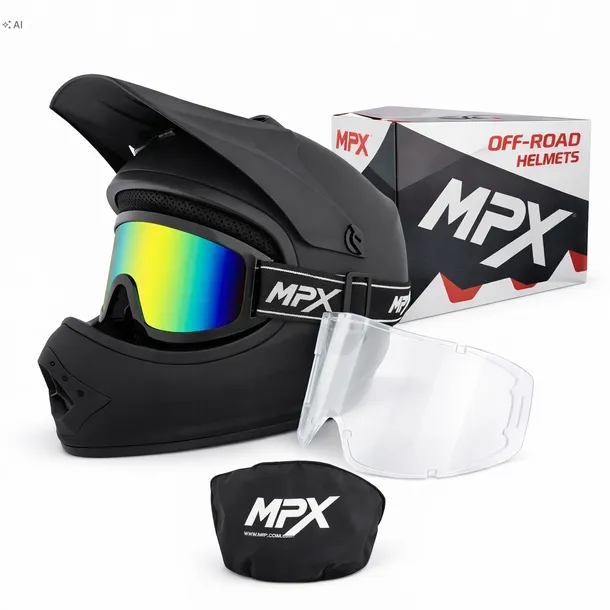 Kask dla dzieci Crossowy+Gogle Enduro Mini Quad ATV Cross BMX Hulajnoga M