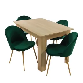 stol-modern-120-sonoma-i-4-krzesla-denwer-velvet-zielone