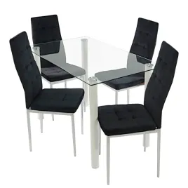 stol-nicea-bialy-i-4-krzesla-monako-velvet-czarne