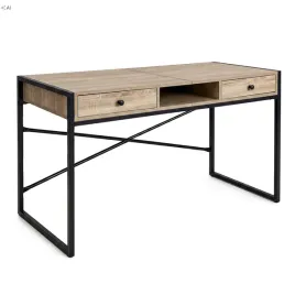 biurko-industrialne-komputerowe-123-cm-2-szuflady-1-polka-loft-dab-sonoma