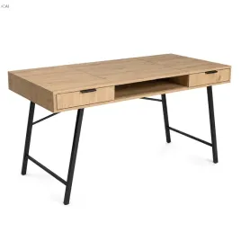 biurko-komputerowe-120-cm-z-2-szufladami-polka-loft-metalowe-dab-artisan