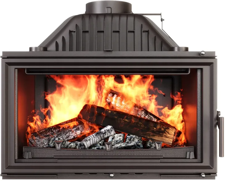Wkład kominkowy kominek żeliwny 13,5kW piec na drewno powietrzny W15 fi 180