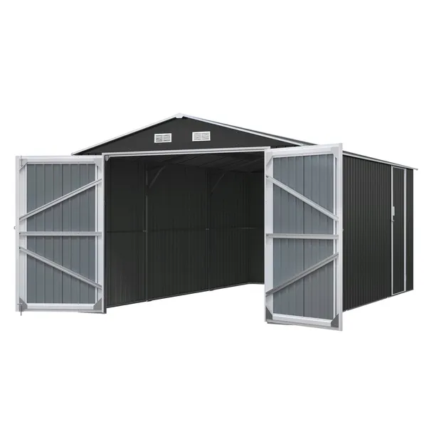 Garaż metalowy blaszany antracyt 495x300x232 cm narzędziownia 15m2 blaszak